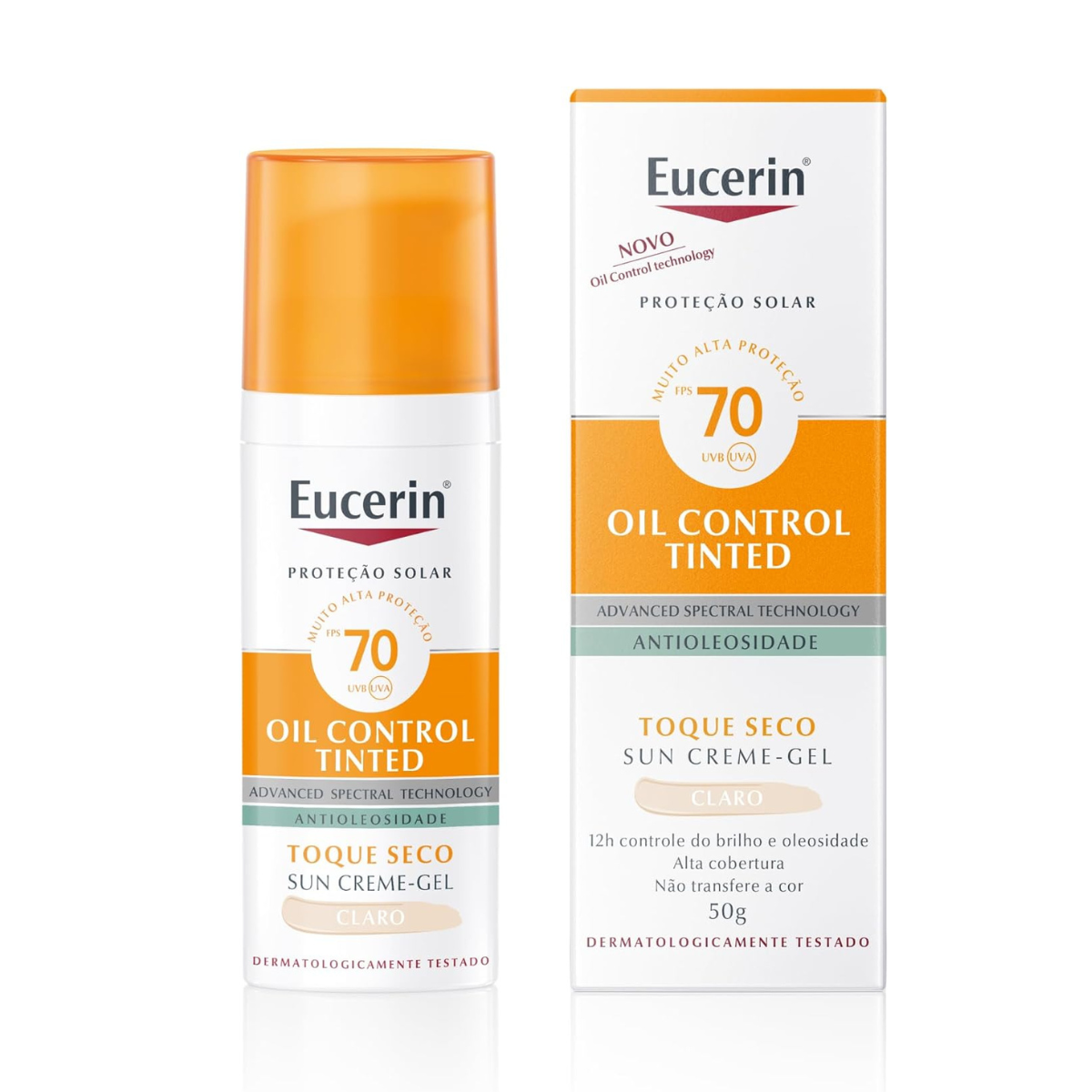 Sun Oil Control Creme Facial Tinted Claro FPS 70 50ml