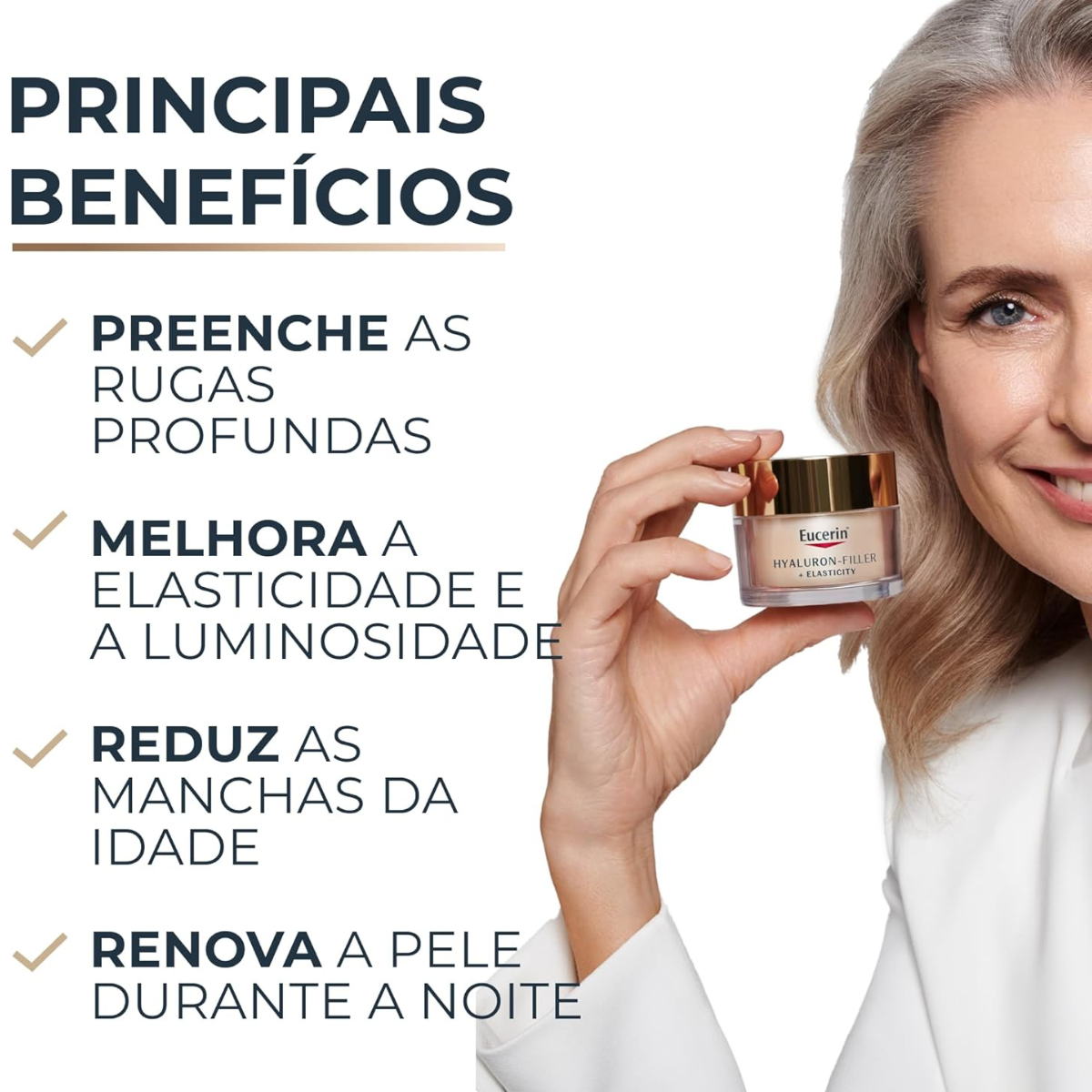 Hyaluron-Filler + Elasticity Antirrugas Creme Facial Noite 50g