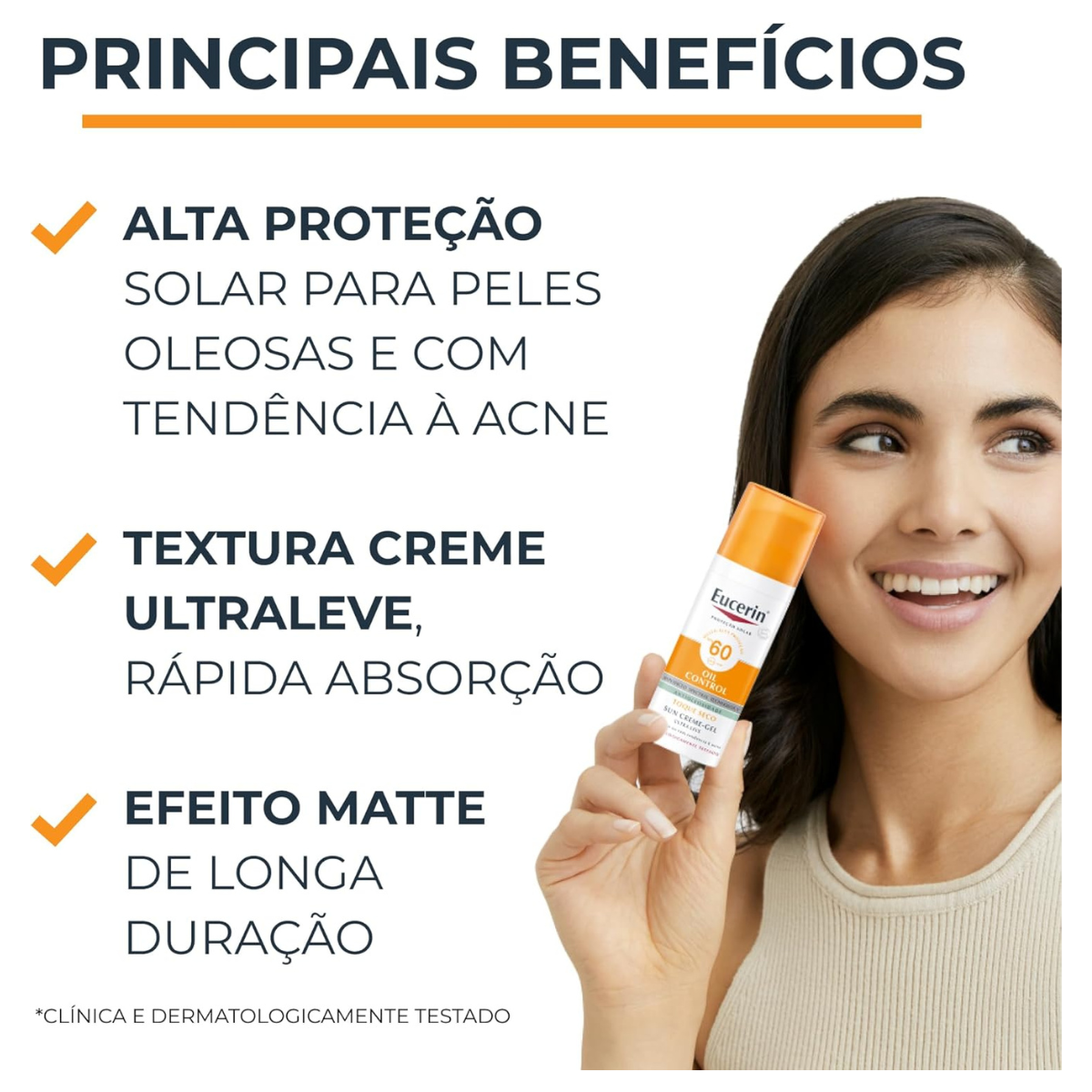 Sun Oil Control Creme Facial FPS 60 - Protetor Solar Facial 50g