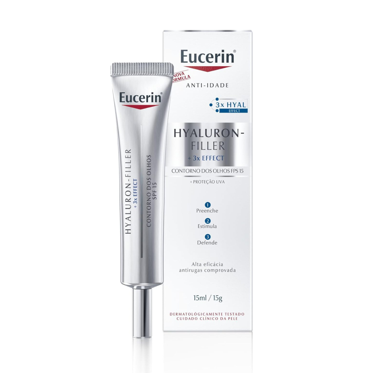 Hyaluron-Filler 3x Effect Elasticity Creme para Olhos Antirrugas FPS 15 15ML