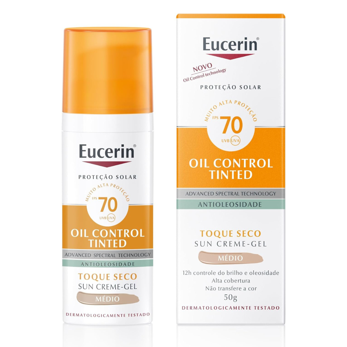 Sun Oil Control Gel Creme Tinted Médio FPS 70 50ml